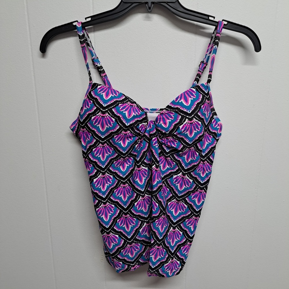 Island Escape Tankini Top Women's Size 6 Multicolor Swimsuit NWT